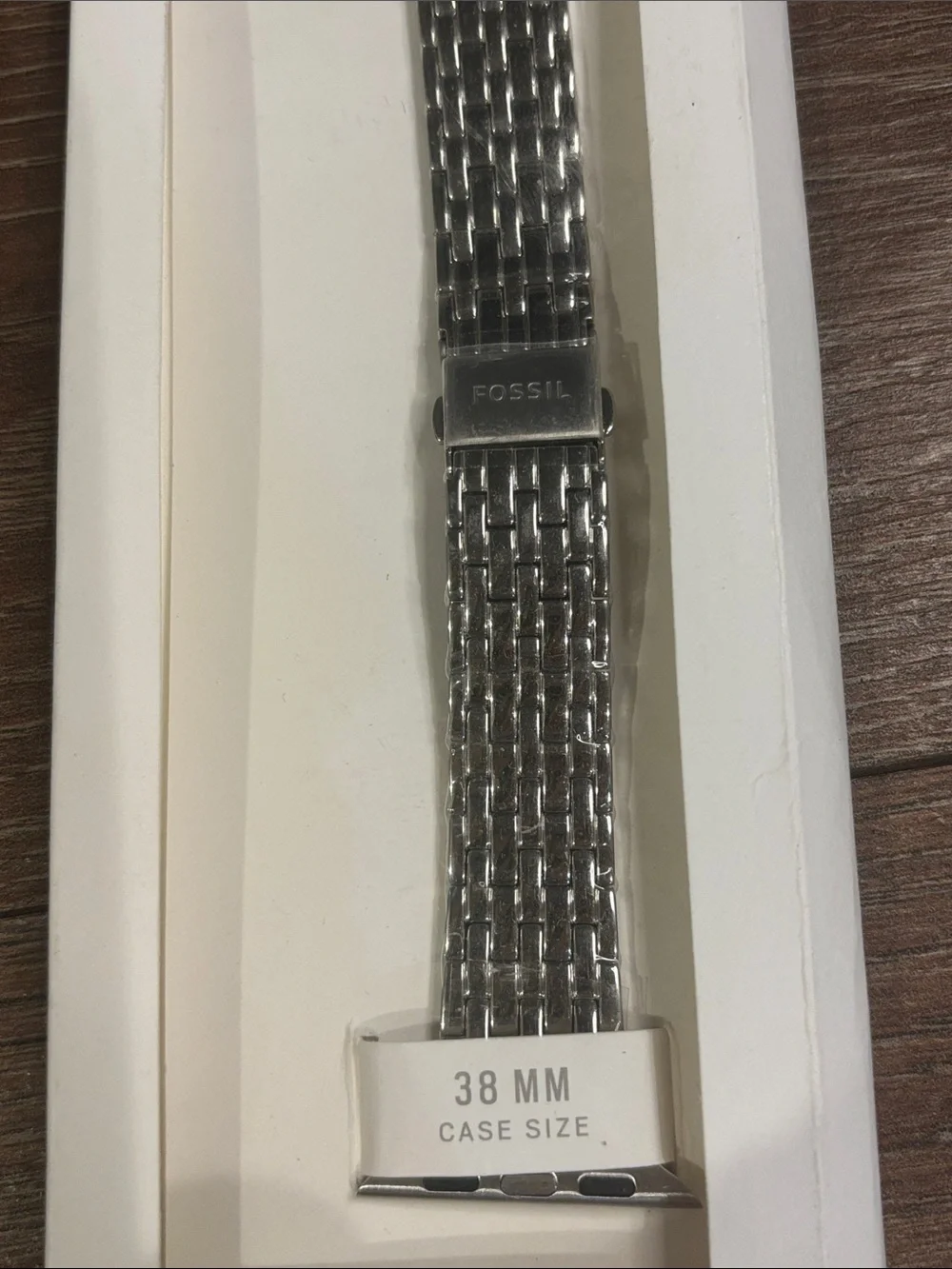 Fossil Silver Stainless Steel Mesh Apple Watch Band - 38mm Compatible